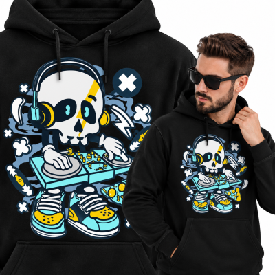 BLUZA Z KAPTUREM ANIMOWANA  DJ SKULL
